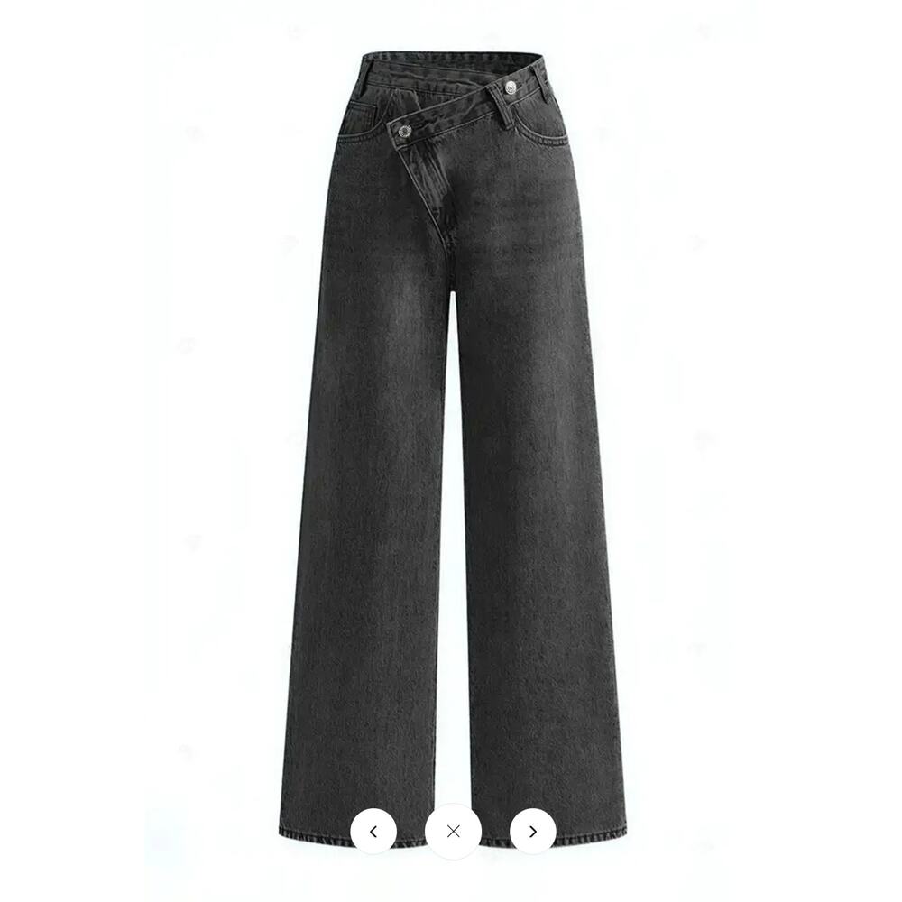 NWT Commense Asymmetric Waist Wide-Leg Jeans Sz M